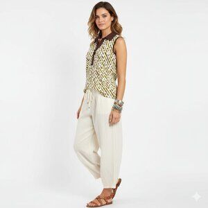 Tommy Bahama "Island Life" Floral Tank Top XL Soft Supima Cotton Stretch Knit